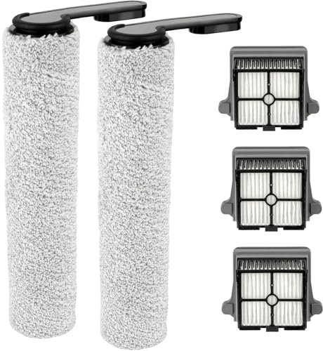 Rouleaux à brosse et filtre HEPA compatibles avec les aspirateurs sans fil Tineco Floor ONE S6/S7 PRO, 2 rouleaux à brosse, 3 filtres HEPA