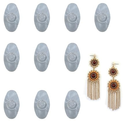 YJFY 1O Stück Ohrring lifter Ohrringverschlüsse Einstellbare Ohrringheber Silikon Ohrring Stopper Einstellbare Ohrringheber Metallfrei Für die Befestigung und Unterstützung von Ohrringen (Weiß Oval)