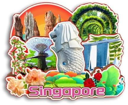 Quwsne Refrigerator Magnet Singapore Fridge Magnet City Travel Souvenirs Tourist Gifts 3D Classic Landmarks Handmade Crafts Home Decoration -2743