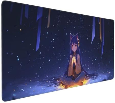 Japan Frau Mauspad, Large XXL Mouse Pad 800x300x3mm Tastatur Matte, Groß Vernähte Kanten WassXerdicht Anti-Rutsch Mauspad, Erweiterter Schreibtisch Schutz Mauspad für Geschenk Weiblich Office k-665
