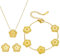 GWAWG Glücksklee Schmuckset für Damen, Halskette, Ohrringe und Armband, 18K Gold Edelstahl, Vierblättriges Kleeblatt Design, Geschenk für Valentinstag, Muttertag und Weihnachten (Gold)