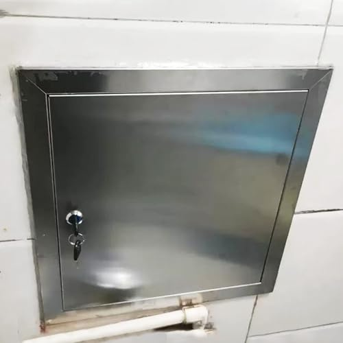 RENLXFI Abschließbar Zugangsklappe Edelstahl Mit Schlüssel, Revisionsklappe Für Wand Deckeneinbau Für Öffnungen Von 15cm Bis 70cm, Abdeckplatten Für Sanitärlöcher(WxH 30x40cm)