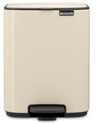 Brabantia Bo Pedal Bin 7L (Soft Beige), Soft Closing Waste Bin with Light Pedal Operation, Easy to Clean Removable Plastic Inner Bucket with Free PerfectFit Rubbish Bags Included