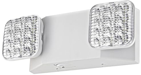 Fangxuee Battery Backup Emergency LED Lighting, 90-Minute Duration, Two Square Adjustable Heads