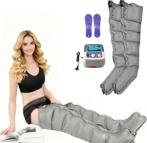 2026 Neu Lymphdrainage Gerät Beine Bei Lipödem - Kompressions-Beinmassagegerät mit 6 Luftkammern, Reduzierung Schwellungen und Müdigkeit - XL Größe (Grey, 2 legs+2 arms+1 waist)