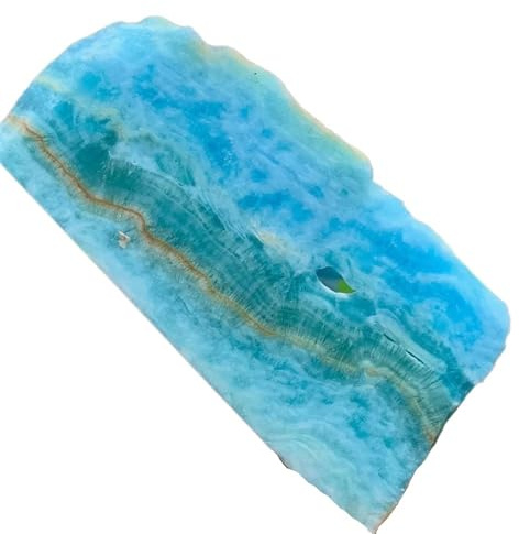 XTVVTODJXT 1pc 310-400g blau polarisierte Kristall Quarz Scheibe Edelstein Dekoration