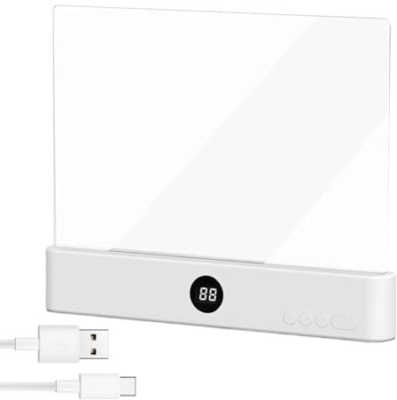 Huayeex Buch Leselampe - 18,5 X 15,3 CM | LED Buchlampe Mit 3 Farben Und Timer, Smart LED Panel Booklight, Tragbare Flaches Buchlicht Zum Lesen Im Bett Bei Nacht