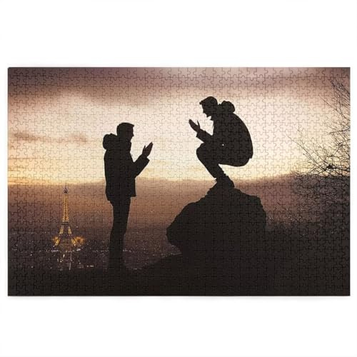 Puzzle 1500 Teile, Paris Puzzle 1500 Teile Erwachsene, Landschaft Holzpuzzle Erwachsene mit Exquisiter Verpackungsbox, EIN Herausforderndes Rätsel, Klassische Holzpuzzle für Wanddeko, Geschenke, -4322
