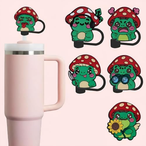 Frog Straw Topper, 10mm (0.4in) Frog Stanley Straw Cover, Frog Straw Topper for Stanley Cup, Frogg Accessories for Women, Frogs Lovers Gifts for Women, Men, Kids, Girls, Mom, Dad on Birthday Christmas
