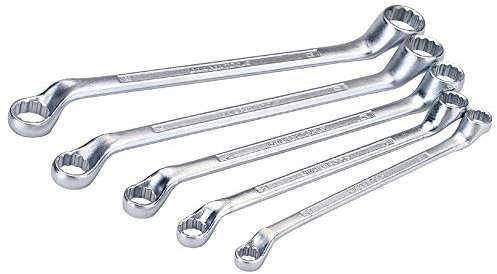 Draper 35089 Cranked Metric Ring Spanner Set, 5 Pieces , Blue
