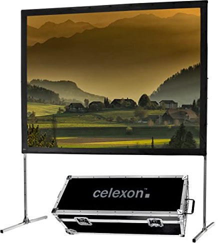 celexon Mobil Expert Rückprojektion Falt-Rahmen-Leinwand 150 | 305x229 cm 4:3 | transportable 4K, Full-HD Projektionsfläche mit Standgerüst für Ihren Outdoor- & Heimkino-Beamer | inkl. Roll-Koffer