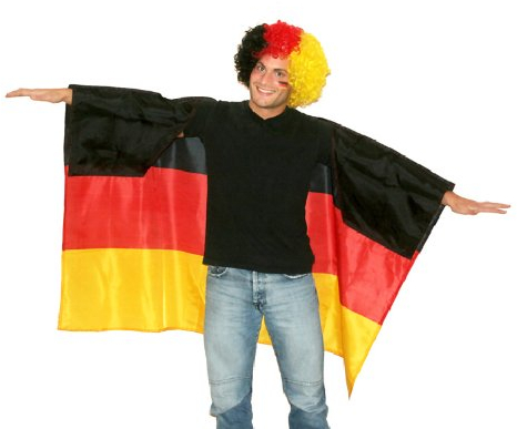 Rubie's Fußball Fanartikel Deutschland Poncho Umhang zu WM EM Olympiade,Einheitsgröße, Schwarz/Rot/Gelb