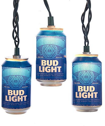 Kurt Adler 10-Light Bud Light Beer Can Light Set