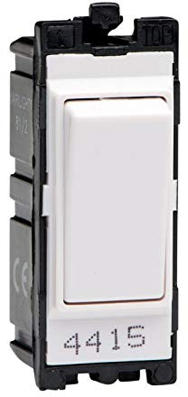 Varilight White 20 Amp 1 Way Double Pole Rocker Switch Module