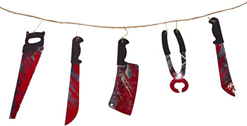 Folat 23747P1 Halloween Girlande-Blutige Werkzeuge 1,8 m lang-ca. 30 cm breit, Mehrfarbig
