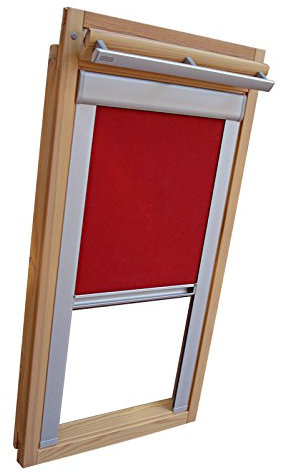 Easy-Shadow Dachfenster Verdunkelungsrollo Komfort Rollo für Typ Fakro FT/FTP/PK/FK/FE/FL/PTP Größe 07 – 78/140 (Glasmaß 62,0 x 123,3 cm) - in der Farbe weinrot