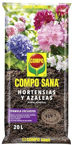 Compo Sana 8 semanas de abono para Azaleas, ericas, Camelias y hortensias, Substrato de Cultivo, 20 L