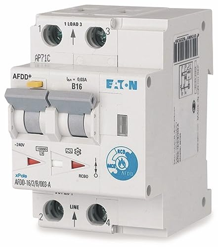 Eaton 187204 Brandschutzschalter, 2polig, B16A, 30mA, Typ A