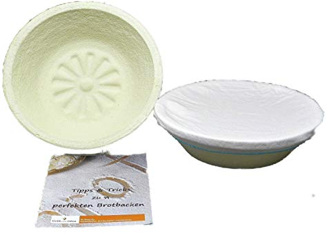 Gärkorb Gärkörbchen Bodenmuster Sonne mit Bezug für 1 kg Brote inkl. Info 'perfekt Brot backen '