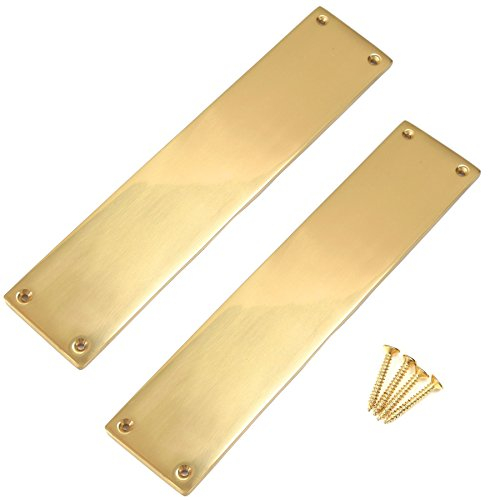White Hinge Limited 2X Polished Brass Victorian Style Finger Push Plates