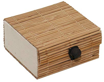 Treuheld® | Braune SCHMUCK-DOSE aus BAMBUS - Aufbewahrungsbox für Schmuck, kleine Geschenke, ... - Natur Geschenkbox mit Deckel - braun - Holzbox ideal als Geschenk