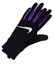 Nike Damen Women's Lightweight Tech Laufhandschuhe, Black/Psychic Purple/Silver, L