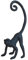 Dekofigur AFFE schwarz 26x11 cm Jungle Design Figur Zierfigur Äffchen Aufsteller