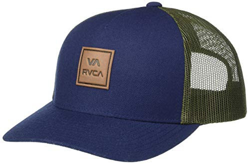 RVCA Herren Curved Bill Snapback Mesh Trucker Hat Baseball Cap, Marineblau/Grün, Einheitsgröße