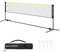 SONGMICS Badminton-Netz, 5 m, Volleyballnetz, höhenverstellbare Stangen, tragbares Set für Tennis, Beach-Volleyball, für Garten, Park, Outdoor, Schwarz und Gelb SYQ500B02