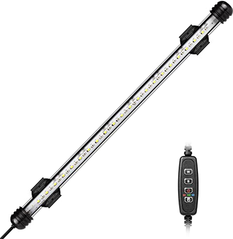 IREENUO LED Aquarium Beleuchtung, Aquarium Tauchlampen mit Timer, Blaue und Weiße Farbwechsel Unterwasser Licht für 40–60 cm Tank