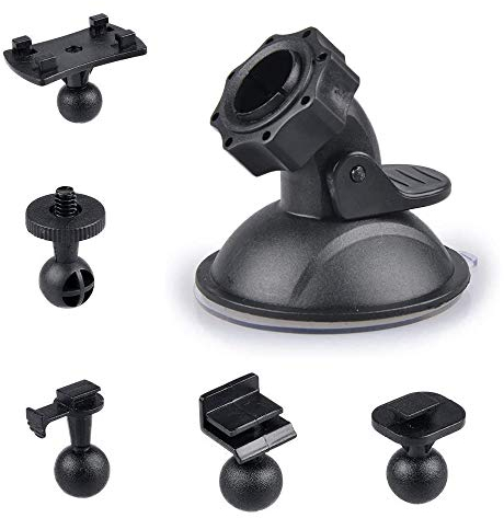 Ventouse Voiture Support, Voiture Pupport Caméra Embarquée, Support de Voiture Enregistreur, avec 5 Types d'Adaptateur, pour Conduire Une Caméra DVR Caméscope GPS Action Camera