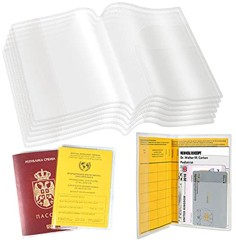 Impfpass Hülle 6er Set neuer Impfpass (93 mm x 130 mm) Schutzhülle für 2021 neu Internationaler Impfpass Impfausweis, Reißfeste Impfpasshülle/Ausweishülle ​für internationales Impfbuch (6er Set)…