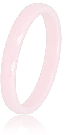 My Bendel - Keramischer Ring facettiert rosa 3mm- Keramikring für Frauen - Ring ist unzerbrechlich und verfärbt sich nicht - Bleibt glänzend und krazt nicht