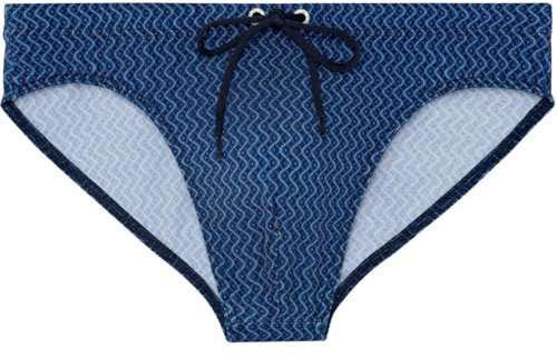 HOM Slip de Bain MORNY Swim Briefs, Micro Motif Marine/Orange, M Men's