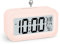 4,3 Wecker Digital, LCD Digitaler Wecker, Wecker Ohne Ticken, Wecker mit Licht/Schlummern/Temperatur/Datum/Kalender/Großem Display, Tischuhr Wecker Uhr für Nachttisch Schlafzimmer Home Office（Rosa）