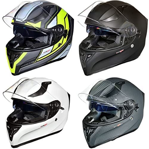 Motorradhelm Integralhelm Pinlock RT-826 COM Motorrad Roller Quad Helm, Farbe:Black Neon, Größe:S (55-56)