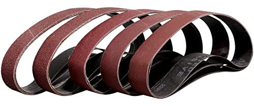 Sruhrak Nastri Abrasivi 30x533mm - 3 Ciascuno di Grane 60/80/120/240/400 Carta Abrasiva per Levigatrice a Nastro, per Levigare,Limare,Affilare e Rimuovere Metallo/Legno (15 Pezzi)