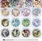 12 Farben Nagel Glitzer, Glitzer Holographische Pailletten, Make-Up Glitzer Paillette, Glitzerpuder Glitter Irisierende Flocken für Gesicht Nägel Haare Körper Festival Dekoration, mit Nagelbürste
