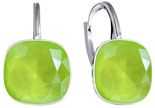 Square Stupendi orecchini con comoda chiusura realizzati in argento sterlina 925 regalo per la Festa della Mamma, compleanni, onomastici o anniversari (lime)