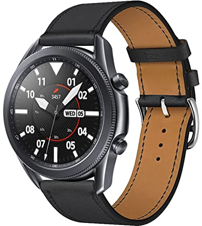 MBAFIT Lederarmband für Samsung Galaxy Watch 3 41mm Armband PU Leder Armbänder kompatibel mit Samsung Watch 3 41mm Leder Armband für Damen Herren Schlank armbänder mit Galaxy Watch 3 41mm