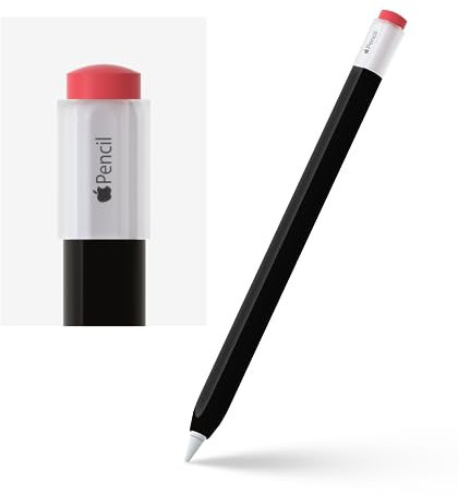 ELETIUO Custodia in silicone compatibile con Apple Pencil 2a generazione, custodia protettiva con impugnatura e accessori compatibile con iPad Pro 11 da 12,9 pollici, nero
