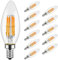 emotionlite E14 LED Lampe, LED Filament Glühlampen, 4W (40W Equivalent), E14 Kerzenleuchter Basis, warmes Weiß Glühen, 2700K, 12 Stück