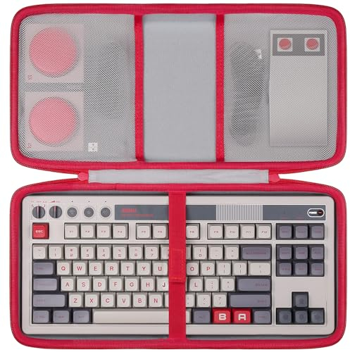 co2CREA Storage Carrying Hard Case for 8Bitdo Retro Mechanical Keyboard,Hot Swappable Gaming Keyboard Case Compatible with Dual Super Programmable Buttons,Case Only