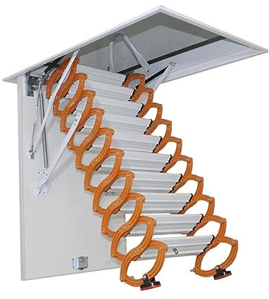 PZEOB Electric Attic Ladder Remote Control Attic Stairs Titanium Magnesium Alloy Loft Ladder Ceiling Telescopic Ladder