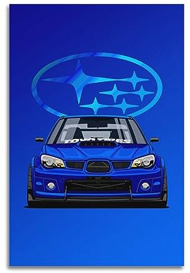 JDM Auto-Poster für Subaru Impreza WRX Rennwagen, Sportwagen, dekorative Malerei, Leinwand, Wand und Kunstbild, Familienschlafzimmer, 40 x 60 cm