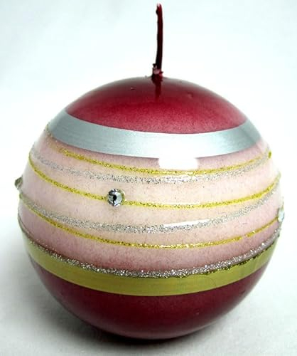 Generisch Kugelkerze Ornament 2 Rot, Ø ca.8 cm