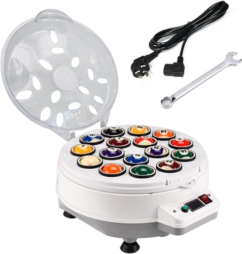 SHENJIA Pool Ball Polisher, 16/22 Balls Automatic Billiard Cleaning Kit with Electromechanical Cooling System, Professional Pool Ball Cleaner Machine, 1 Button Start Free Up Your Hands (Farbe: 16