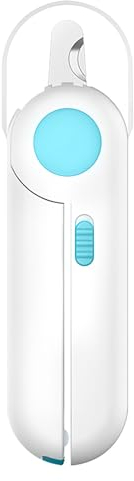 DONGKIKI Pet Nail Clipper with LED Light, 3 in 1 Dog Nail Clippers, Professional Cat Nail Clippers with Safety Guard, Cat Claw Clipper Anti Cutting Blood Line for Small Medium Dogs, Puppy, Cat (Blue)