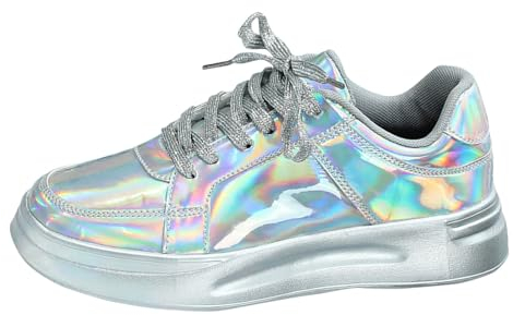 Fulidngzg Lackschuhe Damen Rutschfeste Plateau Pailletten Schuhe Glitzer Sneaker Atmungsaktive Leicht Glitzerschuhe Pailettenschuhe Bequeme Gym Glitzer Schuhe Turnschuhe Tanzsneakers