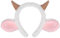 CALLARON Schaf Ohren Stirnband mit Ohrhorn, Tier-Stirnband für Damen, Süßes Tier-Haarband, Ziege Haarreif, Halloween, Cosplay, Kopfbedeckung, Kostüm für Erwachsene und Kinder, 23 x 25 cm